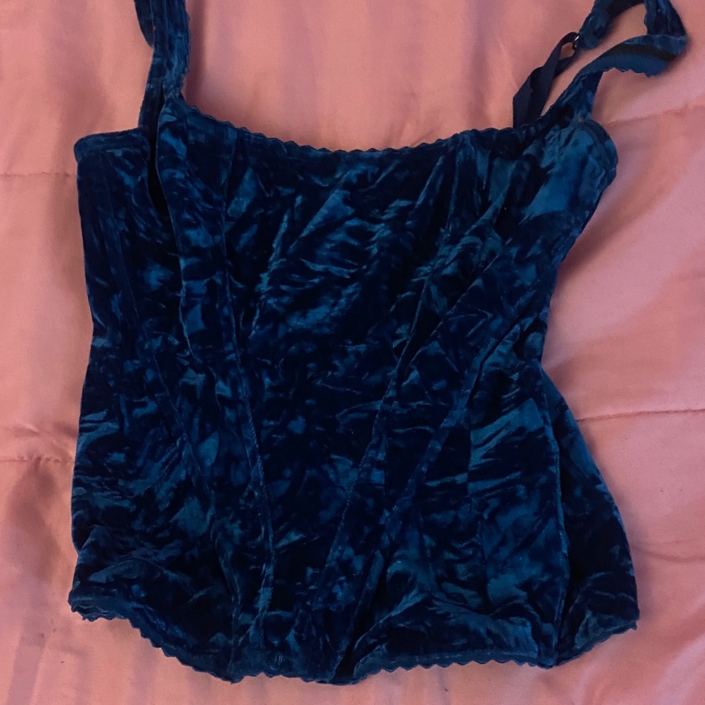 Marciano Deep Blue Velvet Camisole